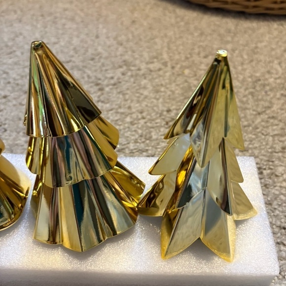 3 Medium Gold Metal Tree NEW Bundle Lot Target Christmas Decor Village Train - Picture 4 of 7